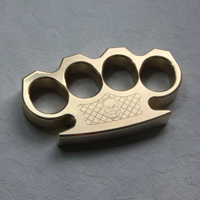 Four‑Finger Metal EDC Hand Gear, Skull Engraved Collectible for Men