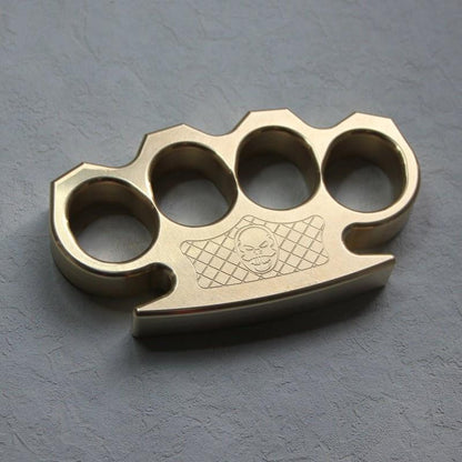 Four‑Finger Metal EDC Hand Gear, Skull Engraved Collectible for Men