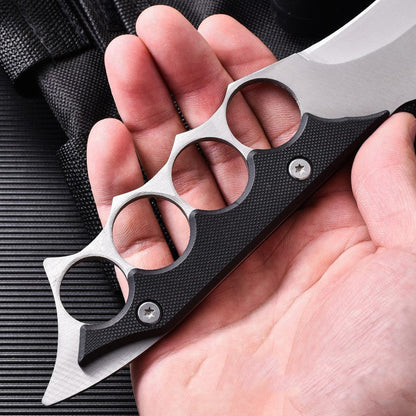 Strumento portatile da esterno a quattro dita color grigio argento