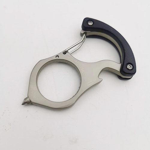 Karabiner-Schlüsselanhänger aus legiertem Stahl mit Flaschenöffner-Werkzeug für den Outdoor-Einsatz