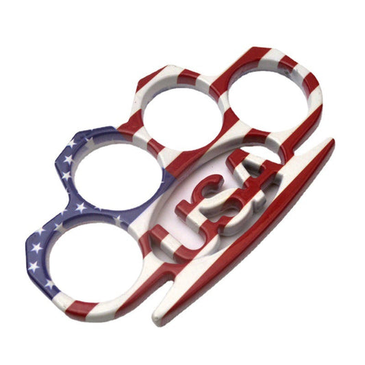 USA‑Flag Printed Four‑Finger Zinc‑Alloy Hobby Collectible Ornament