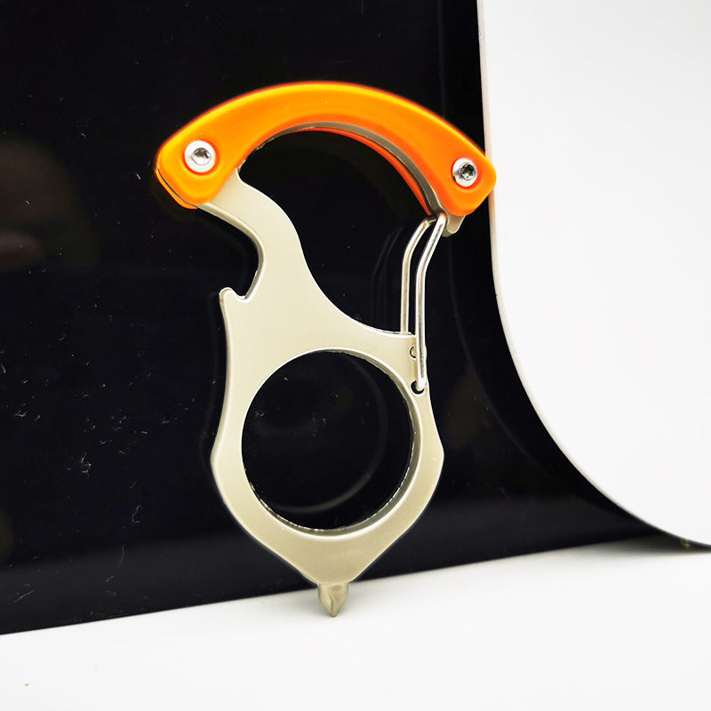 Karabiner-Schlüsselanhänger aus legiertem Stahl mit Flaschenöffner-Werkzeug für den Outdoor-Einsatz