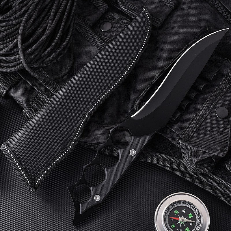 Strumento portatile da esterno a quattro dita color grigio argento
