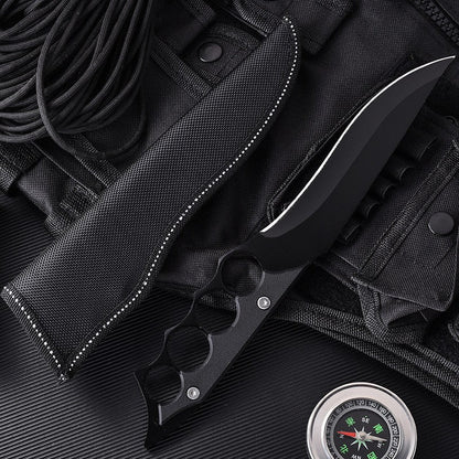 Strumento portatile da esterno a quattro dita color grigio argento