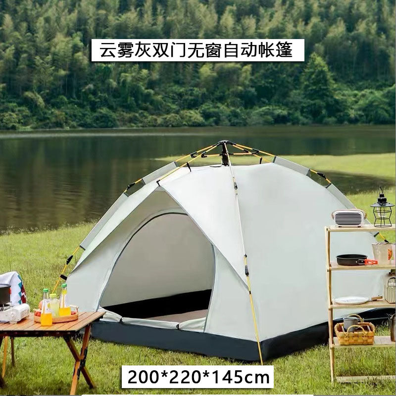 Cloud Mist Grey Foldable Instant Setup Rainproof Camping Tent