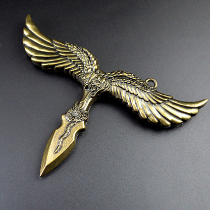 Vintage Zinc‑Alloy Eagle & Sheep Shaped Hobby Keychain Ornament