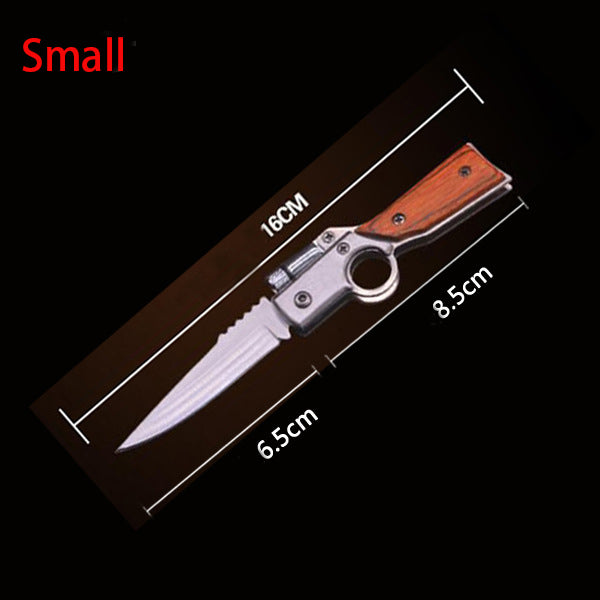 Wood‑Textured Handle Folding Hobby Collectible Pocket Decor Tool