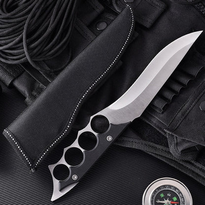 Strumento portatile da esterno a quattro dita color grigio argento
