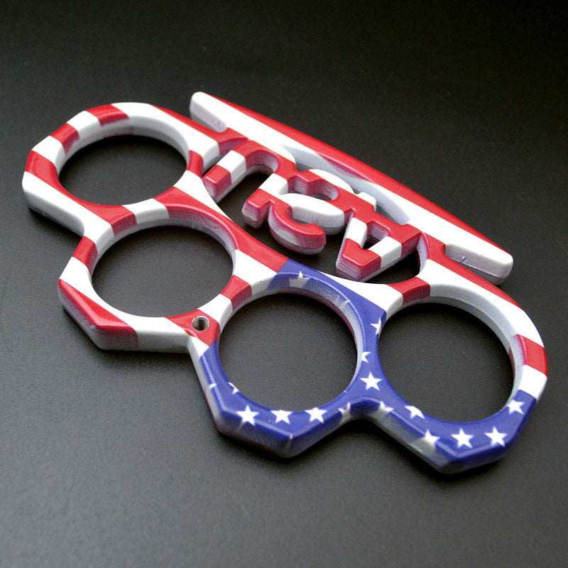 USA‑Flag Printed Four‑Finger Zinc‑Alloy Hobby Collectible Ornament