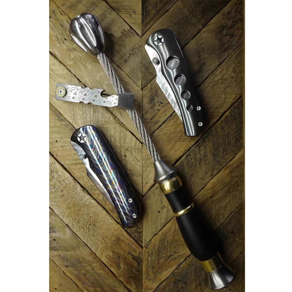 Self Defense Tactical Whip With Stainless Steel Hammer Head - VUTMART