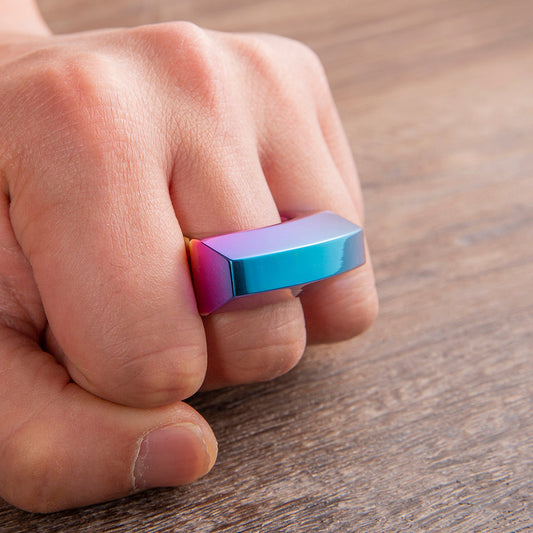 Farbige Titanlegierung Single Finger Schlagringe