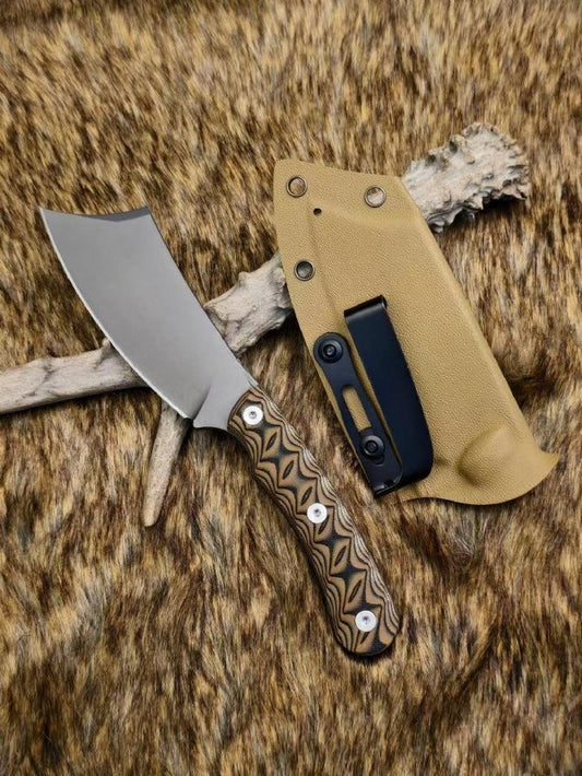 USA‑10‑Steel Dual‑Tone G10 Sand‑K‑Sheath Outdoor EDC Utility Tool