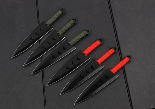 Black‑Red Paracord Wrapped Hobby Collectible Decor Set