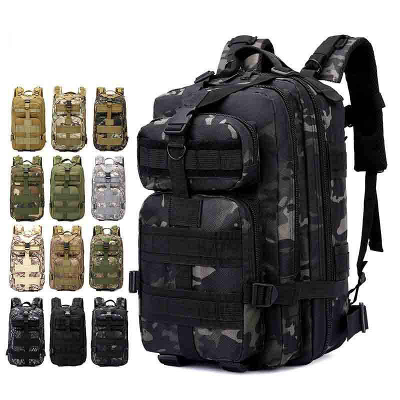 Camouflage 3P Outdoor Backpack, Hiking Travel Daypack