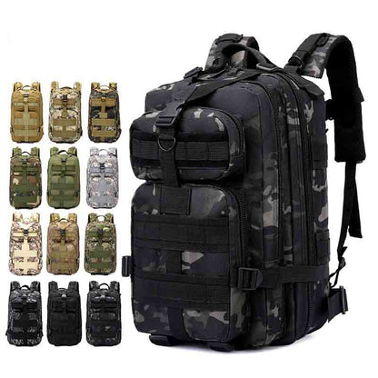 Camouflage 3P Outdoor Backpack, Hiking Travel Daypack