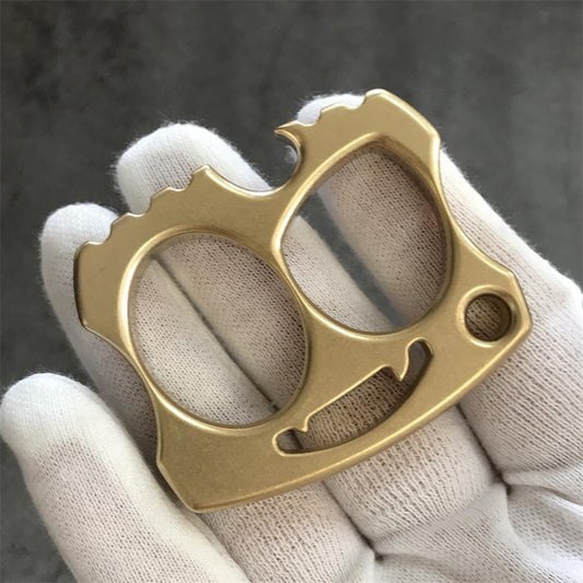 Two-hole Smiling Brass Skull Bottle Opener EDC Keychain Backpack Outdoor Tool