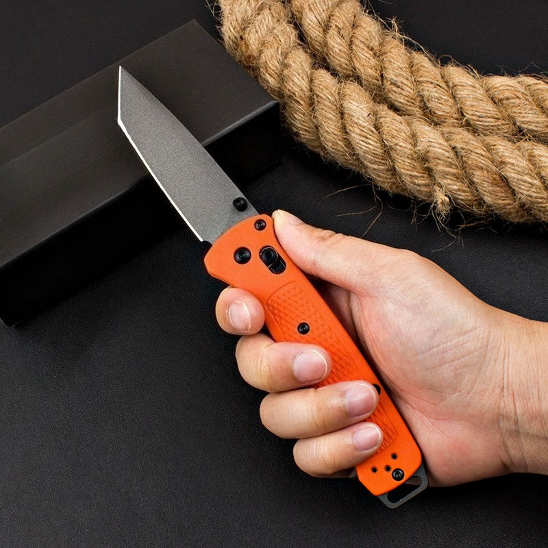 BM537GY Utensile pieghevole per esterni con manico in fibra di vetro arancione