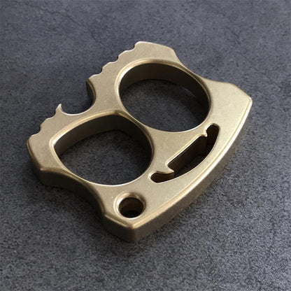 Two-hole Smiling Brass Skull Bottle Opener EDC Keychain Backpack Outdoor Tool