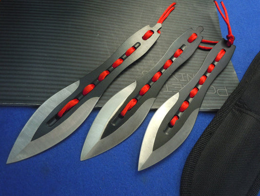 3‑Piece Red Cord Stainless‑Steel Hobby Collectible Display Set