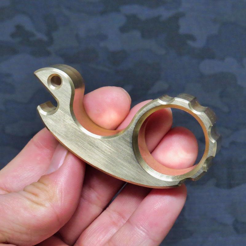Kleine Schnecke, echtes Messing, Ein-Finger-EDC-Ring