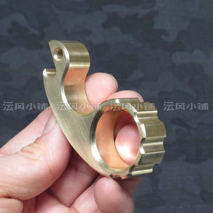 Kleine Schnecke, echtes Messing, Ein-Finger-EDC-Ring
