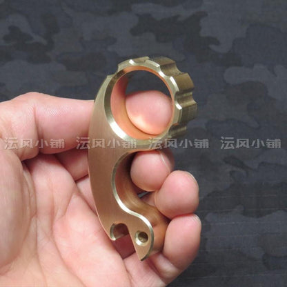Kleine Schnecke, echtes Messing, Ein-Finger-EDC-Ring
