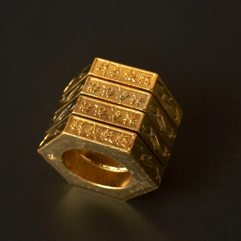 Folding Hexagon‑Style Zinc Alloy EDC Hobby Collectible Ring