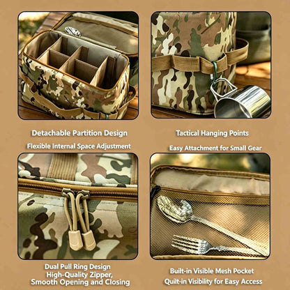 Camping Cookware Storage Bag, Outdoor Portable Picnic Gear Carry Bag
