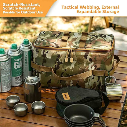Camping Cookware Storage Bag, Outdoor Portable Picnic Gear Carry Bag