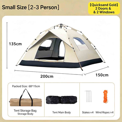 Quicksand Gold Foldable Instant Setup Rainproof Camping Tent
