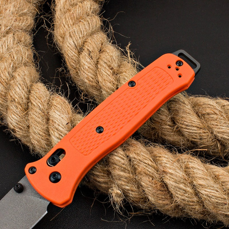BM537GY Utensile pieghevole per esterni con manico in fibra di vetro arancione