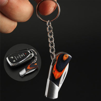 Mini Folding Keyaccessoryr Wooden Handle Pocket Backpack Tool