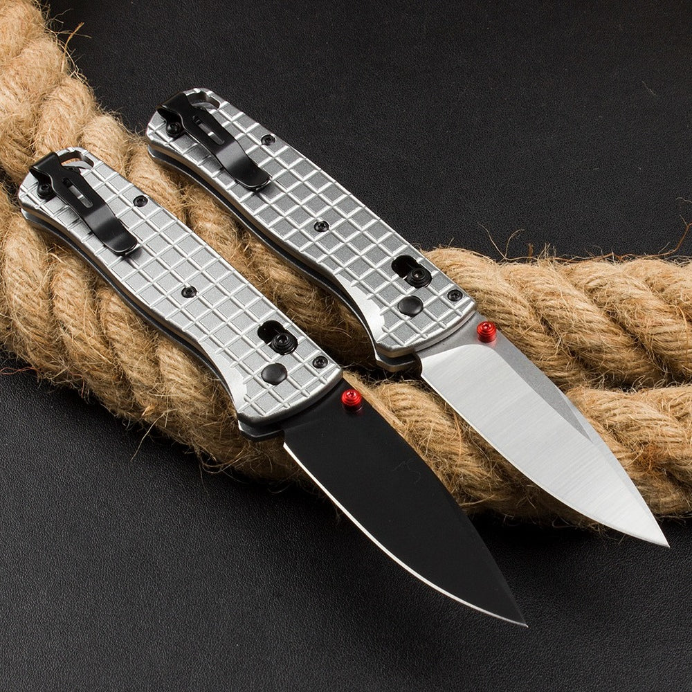 BM535 Bk-4 Checkered Aluminum Handle D2 Outdoor Folding Tool