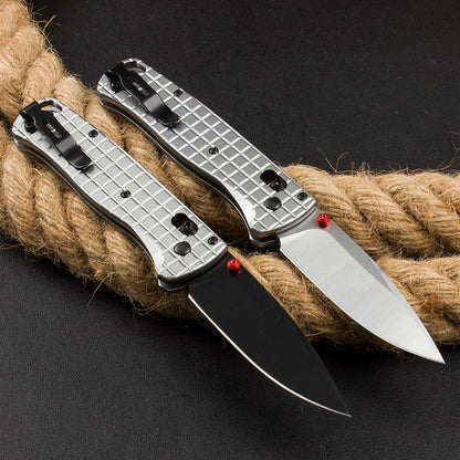 BM535 Bk-4 Checkered Aluminum Handle D2 Outdoor Folding Tool