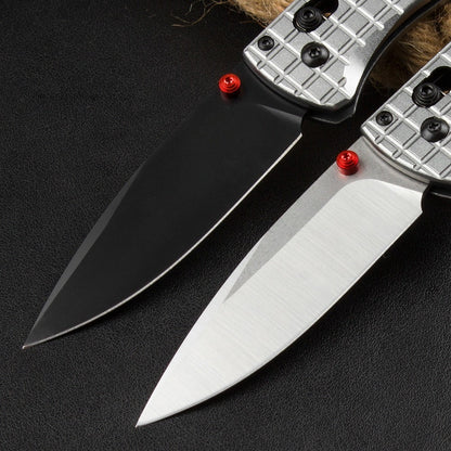 BM535 Bk-4 Checkered Aluminum Handle D2 Outdoor Folding Tool