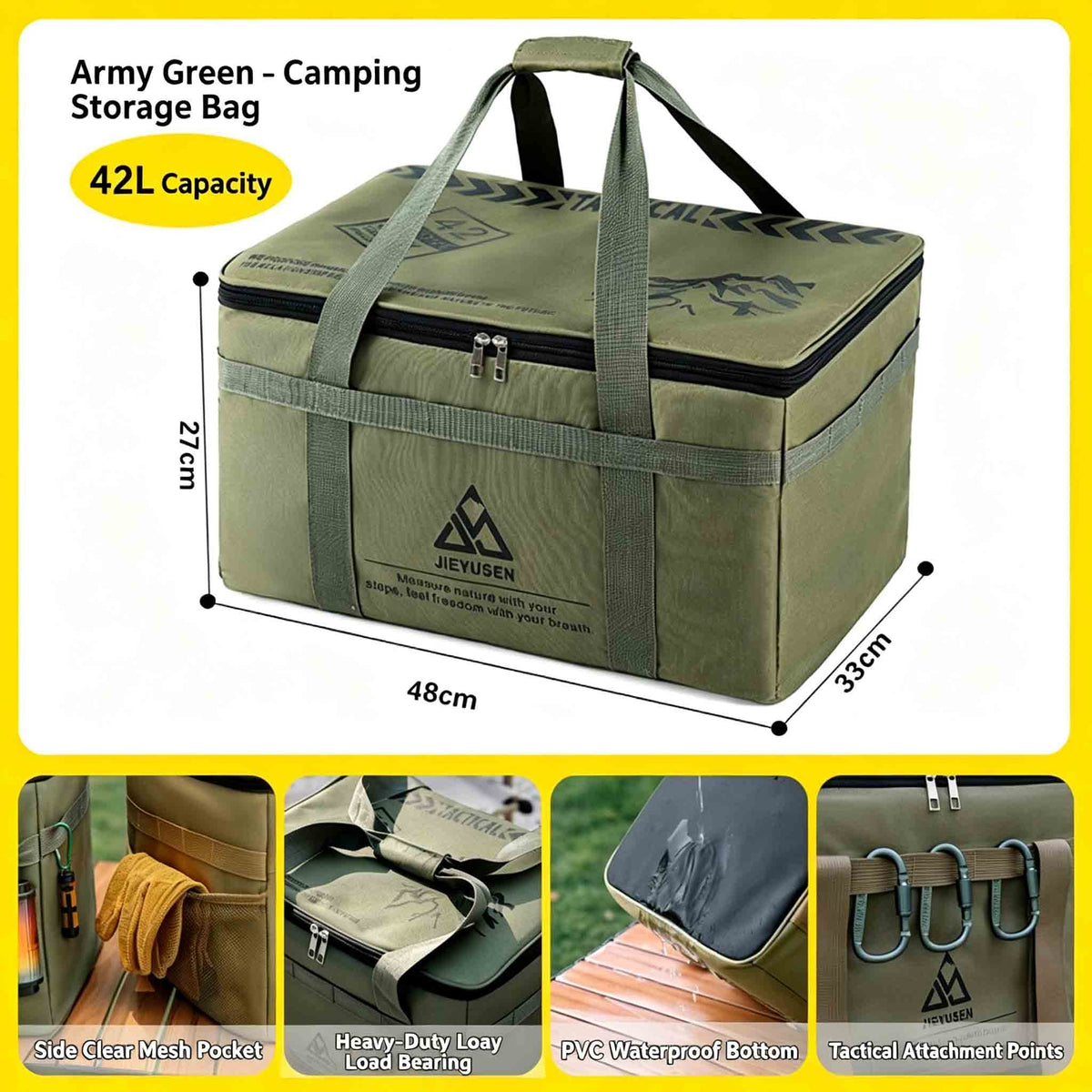 Camping Storage Bag, Large Capacity Cookware Organizer Bag