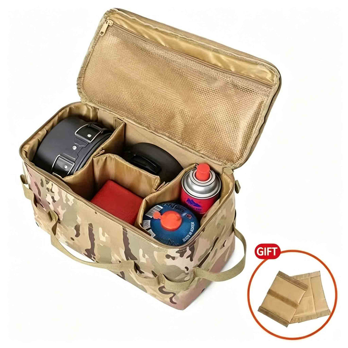 Camping Cookware Storage Bag, Outdoor Portable Picnic Gear Carry Bag