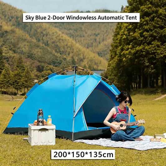 Sky Blue Foldable Instant Setup Rainproof Camping Tent