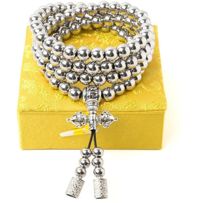Full Stainless Steel Buddism Mala Self Defense Necklace EDC Defense Tool - Tacsafeworld EDC Gadgets