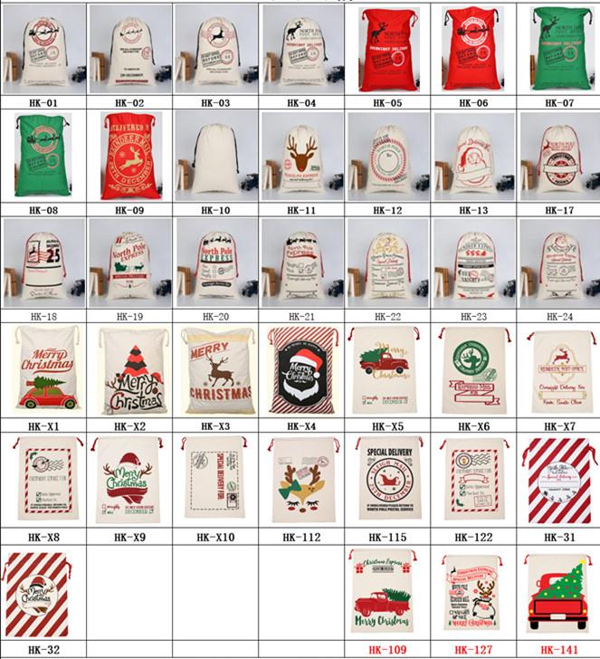 Borsa Grande in Tela Spessa Regalo di Natale in Cotone Ecologica con Coulisse