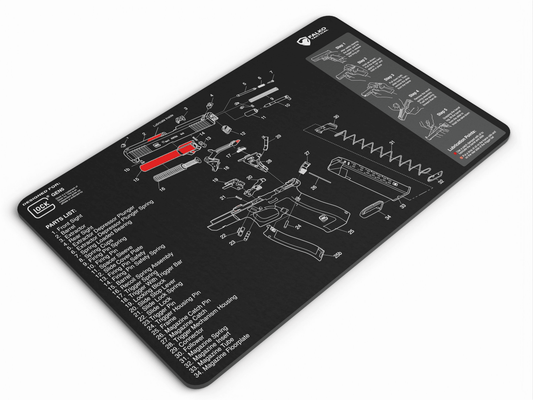 Tappetino per pulizia pistola Glock con diagramma