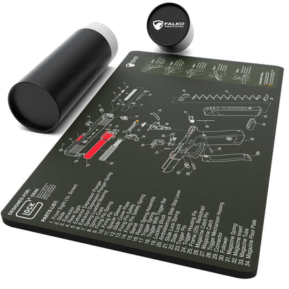 Glock Geräte-Reinigungsmatte mit Diagramm
