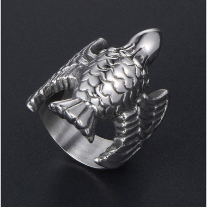 Silver Eagle Full Stainless Steel Self Defense Ring Jewelry - Tacsafeworld EDC Gadgets
