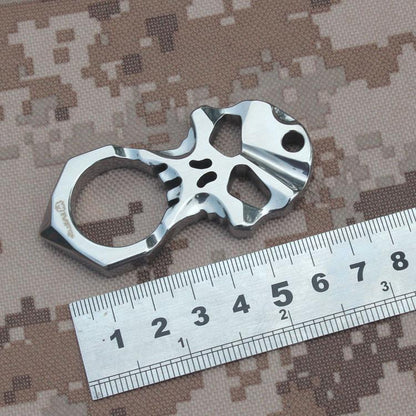 Skull 9R18MOV Stainless Steel Self Defense Keychain Tool - Tacsafeworld EDC Gadgets