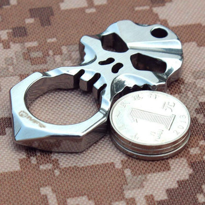 Skull 9R18MOV Stainless Steel Self Defense Keychain Tool - Tacsafeworld EDC Gadgets