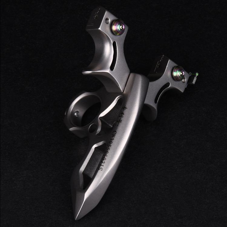 Spiked Brass Knuckles Ring Slingshot 404C Stainless Steel 3 In 1 - Tacsafeworld EDC Gadgets