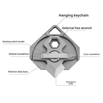 Titanlegierung Mini Multifunktions-Schlüsselanhänger Rucksack EDC Werkzeug