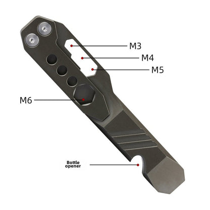 TC4 Lega di Titanio Apribottiglie Utensile Multifunzione Portatile EDC
