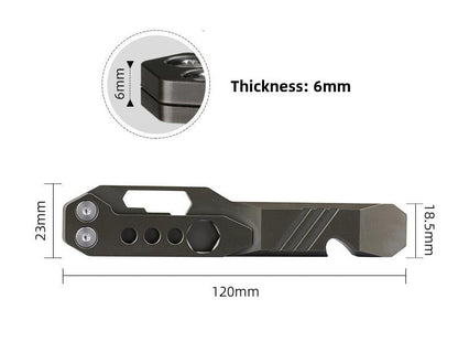 TC4 Lega di Titanio Apribottiglie Utensile Multifunzione Portatile EDC