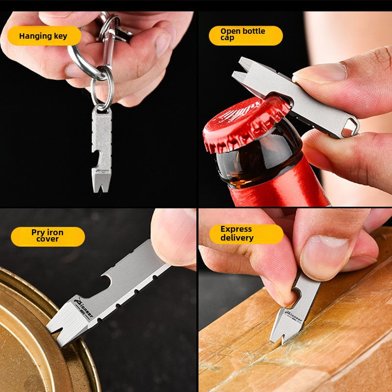 Mini-Flaschenöffner aus Titan, EDC-Tool, Schlüsselanhänger, Rucksack, leicht zu tragen